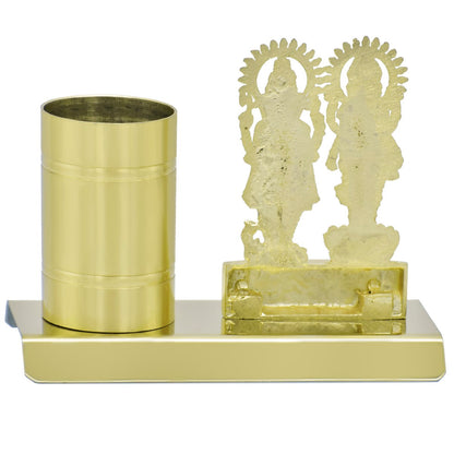 गिफ्ट टू लव | डेस्कटॉप श्री लक्ष्मी गणेश पेन स्टैंड के साथ | रंग : गोल्ड | कोड : TT659