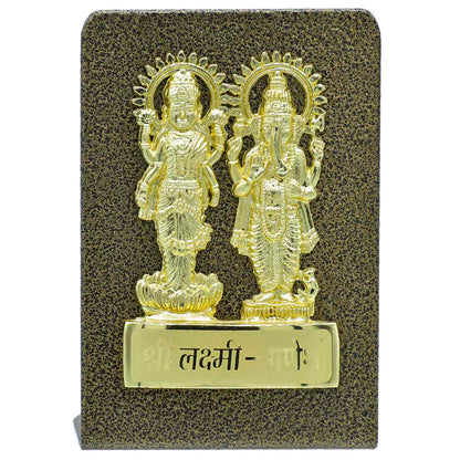 गिफ्ट टू लव | डेस्कटॉप श्री लक्ष्मी गणेश प्लेट | रंग: गोल्ड और ब्लैक | कोड: TT660GBK
