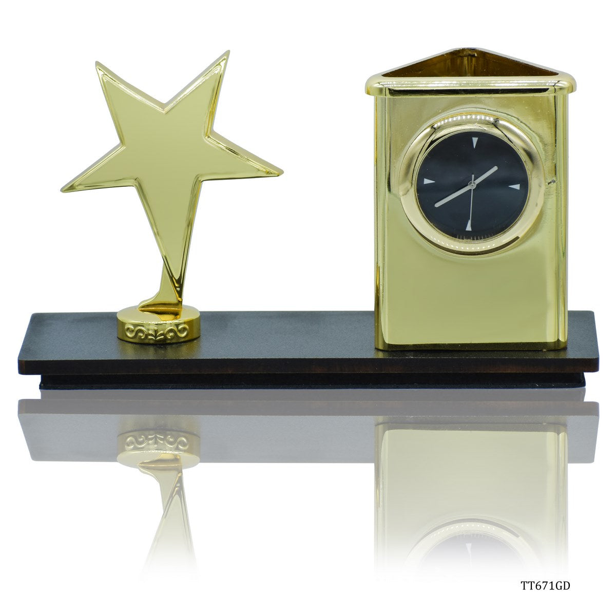 Gift To Love | Desktop Star With Watch Pen Stand | Color : Gold | Code : TT671GD