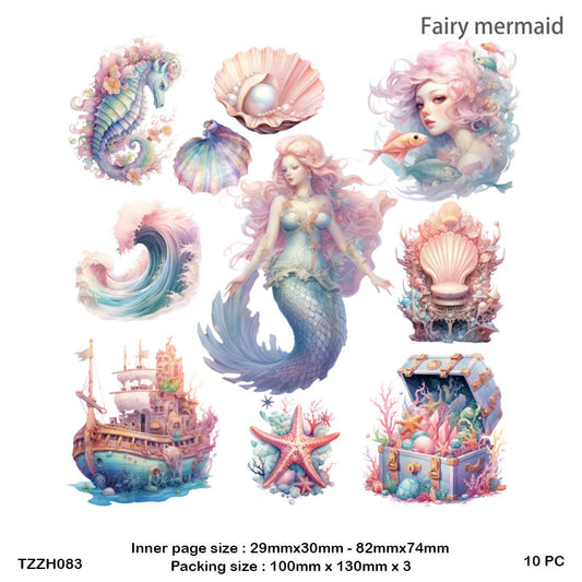 Gift To Love | Mermaid Retro Story Sticker Pack | Pcs : 20 Pcs | Code : TZZH083