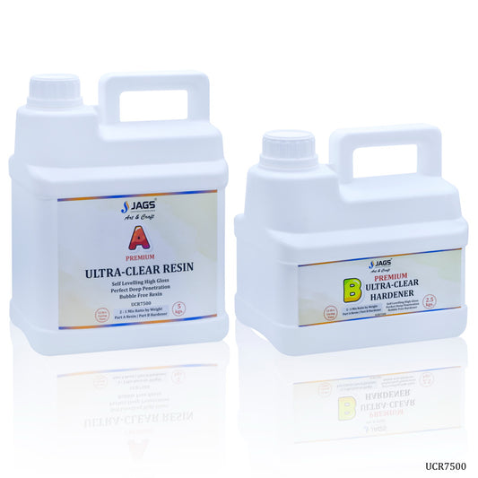 Gift To Love | Ultra Clear Set Resin | Pcs : 5 Kg Resin, 2.5 Kg Hardener | Code : UCR7500