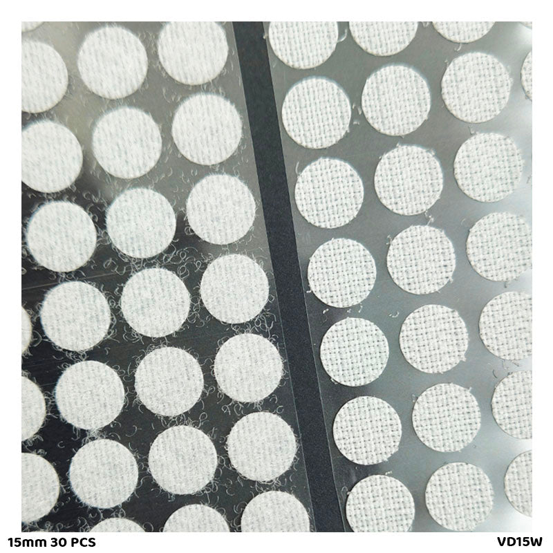 Gift To Love | Velcro Dots | Color : White | Size : 15 Mm | Pcs : 30 Pcs | Code : VD15W
