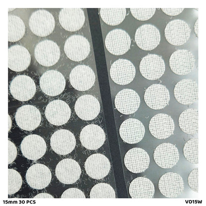 Gift To Love | Velcro Dots | Color : White | Size : 15 Mm | Pcs : 30 Pcs | Code : VD15W