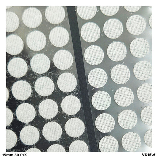 Gift To Love | Velcro Dots | Color : White | Size : 15 Mm | Pcs : 30 Pcs | Code : VD15W