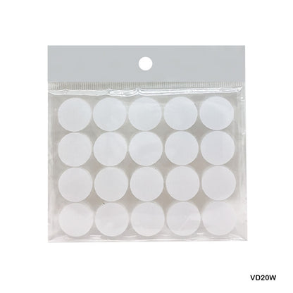 Gift To Love | Velcro Dots | Color : White | Size : 20 Mm | Pcs : 20 Pcs | Code : VD20W