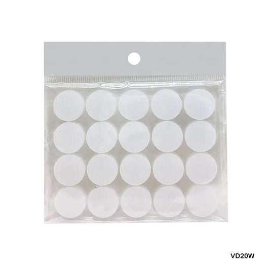 Gift To Love | Velcro Dots | Color : White | Size : 20 Mm | Pcs : 20 Pcs | Code : VD20W
