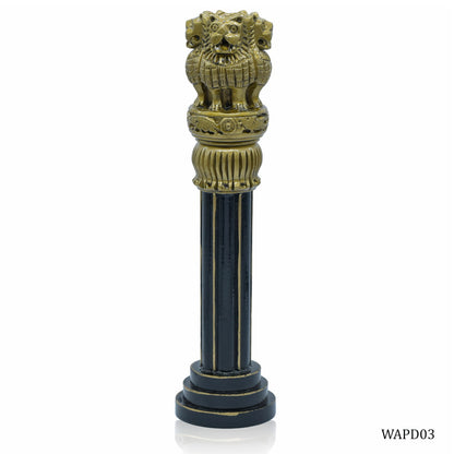 Gift To Love | Wooden Ashoka Pillar Decoration | Color : Antique | Size : 10 Inch | Code : WAPD03