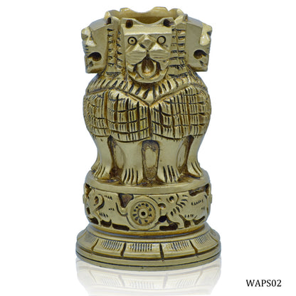 Gift To Love | Wooden Ashoka Pen Stand | Color : Antique | Size : 5 Inch | Code : WAPS02