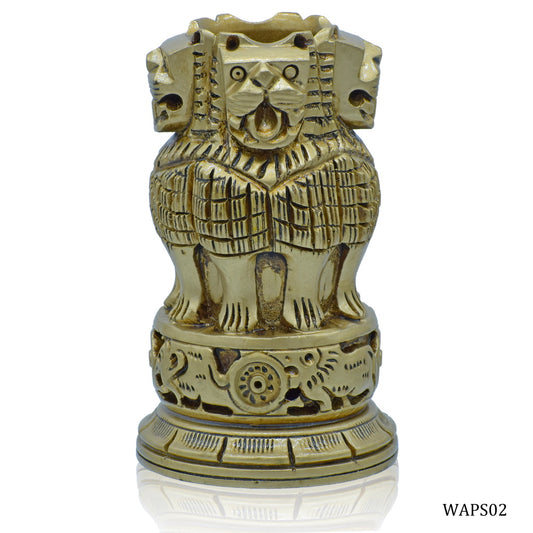 Gift To Love | Wooden Ashoka Pen Stand | Color : Antique | Size : 5 Inch | Code : WAPS02