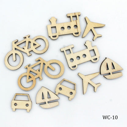 Gift To Love | Wooden Craft Travel Vehicle Design Big | Pcs : 10 Pcs | Code : WC-10