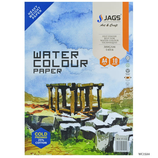 Gift To Love | Watercolor Sheet 25% Cotton A4 | Size : A4 | Pcs : Pack Of 10 Sheets | Code : WC1SA4