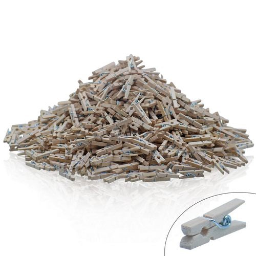 Gift To Love | Wooden Clip Natural 1000Pcs Mini Small 2.5CM | Code : WCN101