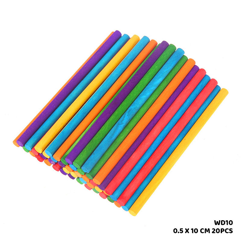 Gift To Love | Wood Stick Color | Size : 0.5 Cm X 10 Cm | Pcs : 20 Pcs | Code : WD10