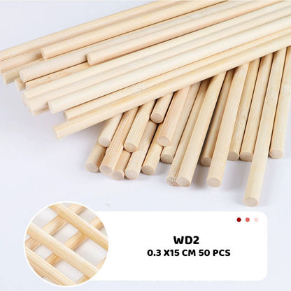 Gift To Love | Wood Stick Plain | Size : 0.3 Cm X 15 Cm | Pcs : 50 Pcs | Code : WD2