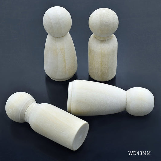 Gift To Love | Wooden Doll Raja & Rani | Size : 43 Mm | Pcs : 4 Pcs | Code : WD43MM