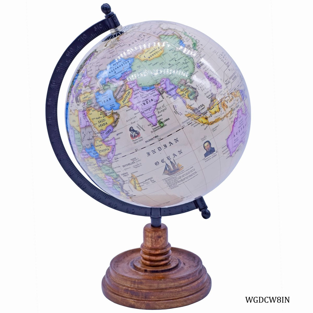 Gift To Love | World Globe Decorative | Color : Cream | Size : 8 Inch | Code : WGDCW8IN
