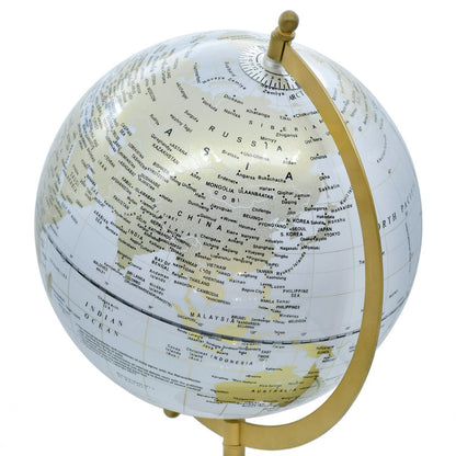 Gift To Love | World Globe Decorative | Color : White | Size : 8 Inch | Code : WGDW8IN