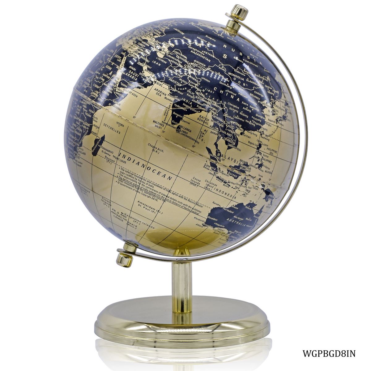 Gift To Love | World Globe Prime | Color : Black Gold | Size : 8 Inch | Code : WGPBGD8IN