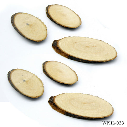 Gift To Love | Oval Wood Plate | Size : Medium | Pcs : 6 Pcs | Code : WPHL-023