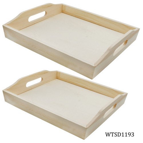 Gift To Love | Wooden Decoupage Tray Square Des 2pcs Set | Code : WTSD1193