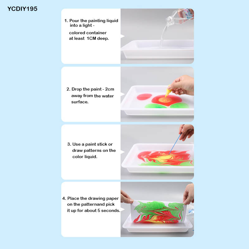 Gift To Love | Marbling Paint Kit | Pcs : 12 Color 6 Ml | Code : YCDIY195